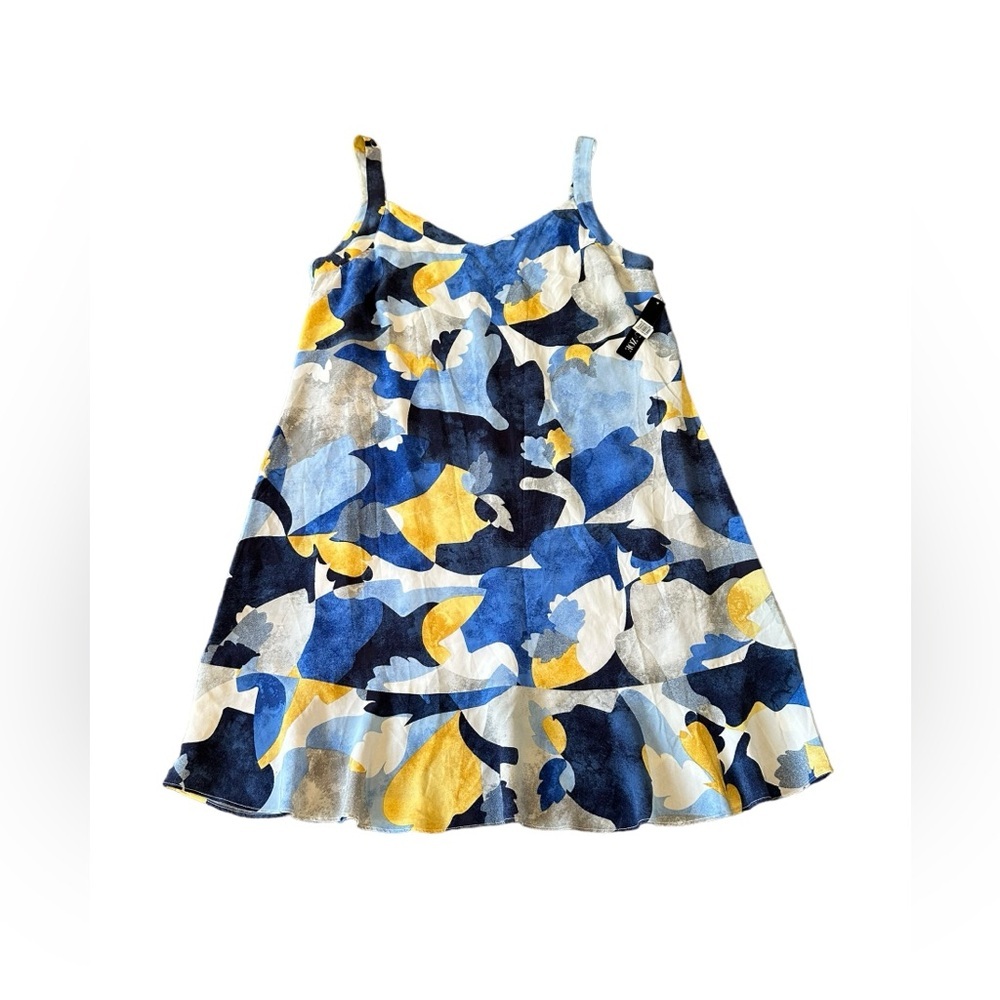 NIC+ZOE pullover blue/yellow/gold/white ruffle hem sundress size Large - NWT! - Picture 7 of 15